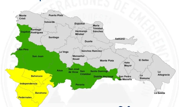 COE activa alertas por vaguada en República Dominicana