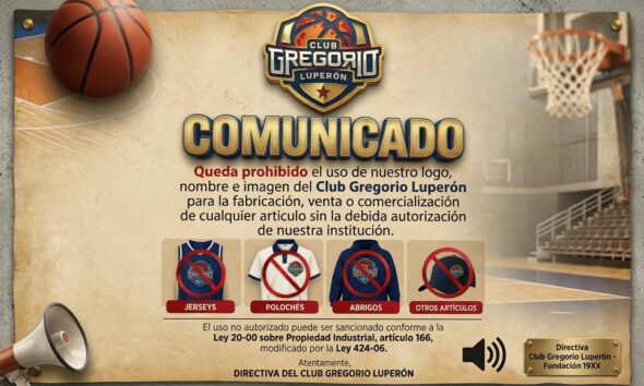 Club Gregorio Luperón advierte sobre uso no autorizado de su nombre, logo e imagen con fines comerciales