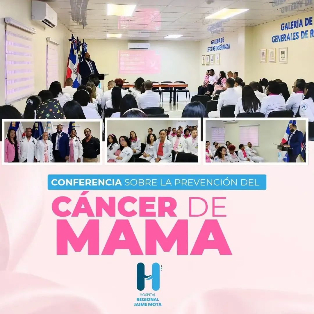Conferencia educativa sobre prevención del cáncer de mama organizada por el Hospital Jaime Mota en Barahona.
