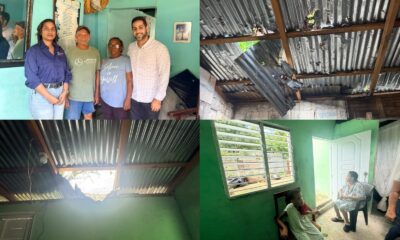 Personal de DASAC durante la asistencia a familias afectadas por la caída de un árbol en Cañada de Papoy, Barahona.
