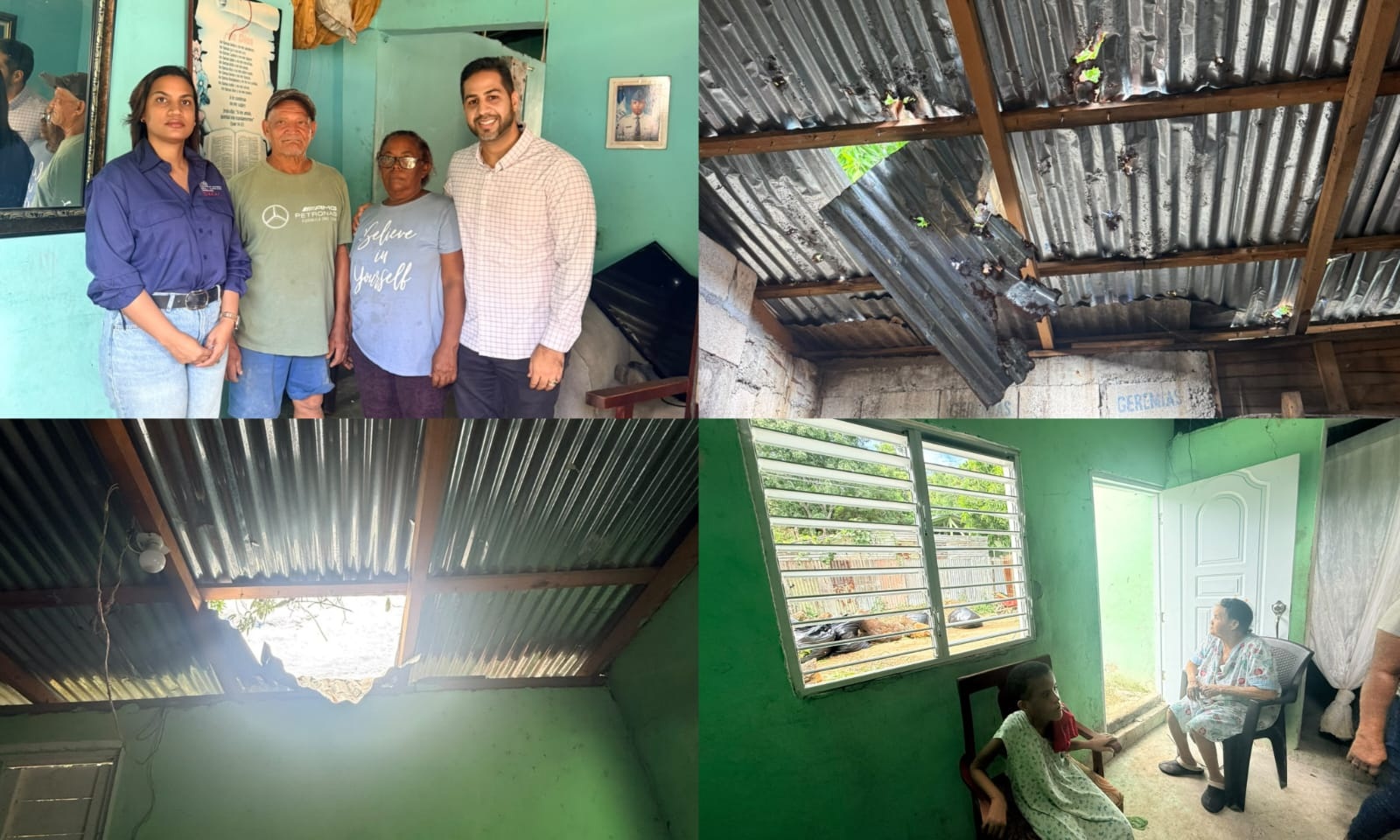 Personal de DASAC durante la asistencia a familias afectadas por la caída de un árbol en Cañada de Papoy, Barahona.