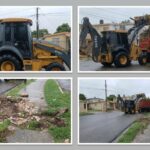 Trabajos de demolición de aceras en distintos tramos de la Villa Olímpica de Villa Central, Barahona.