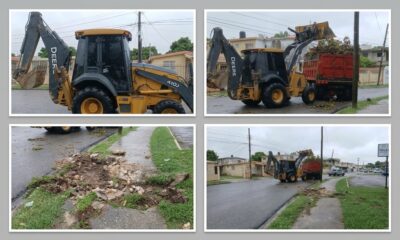 Trabajos de demolición de aceras en distintos tramos de la Villa Olímpica de Villa Central, Barahona.