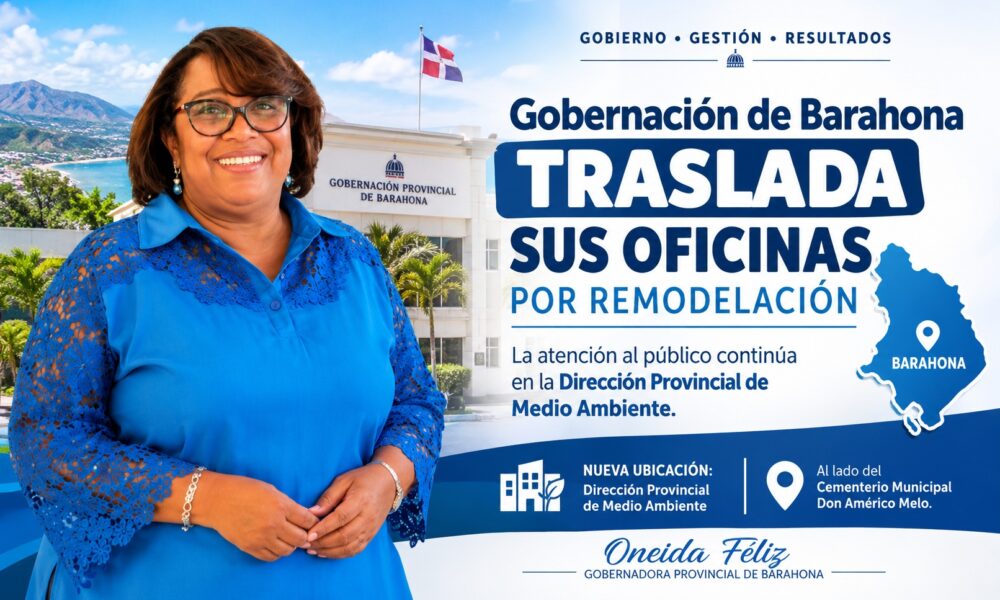 Oficinas provisionales de la Gobernación Provincial de Barahona durante la remodelación de su sede.
