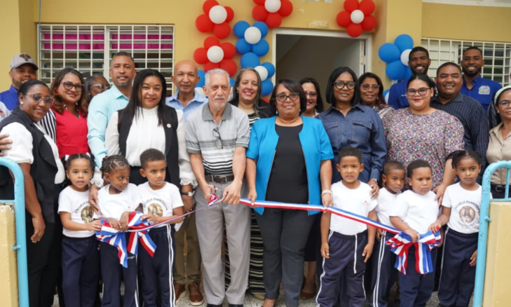 Inauguración del aula de psicomotricidad del Inefi en la Escuela Parroquial Salesiana Cristo Rey de Barahona.