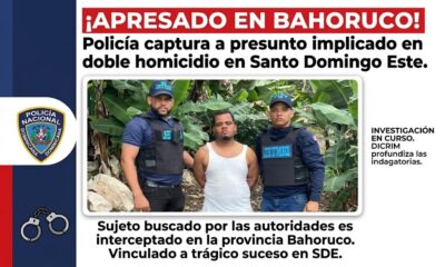 Operativo policial en Bahoruco relacionado con el arresto de un hombre buscado por un doble homicidio en Santo Domingo Este.