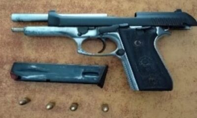 Arma de fuego ocupada por la Policía Nacional durante un operativo preventivo en Neyba, provincia Bahoruco.