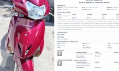 Pasola Honda Lead recuperada por la Policía Nacional en Barahona.