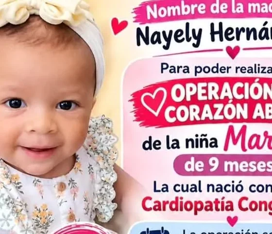 Solicitan donante para bebé de nueve meses que será operado a corazón abierto