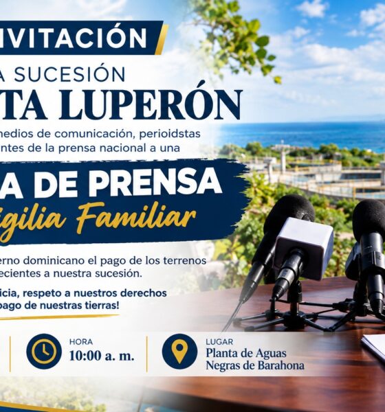 Convocatoria de la Sucesión Batista Luperón para reclamar el pago de terrenos en Barahona.