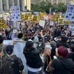Manifestantes protestan en Nueva York tras el disparo de un agente del ICE contra un dominicano.