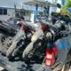 Tres motocicletas marca Loncin recuperadas por la Policía Nacional durante un allanamiento en Pedernales.